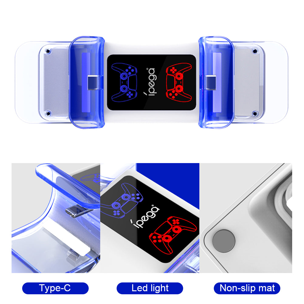 IPEGA PG-5003 Wireless Game Handle Charging Station Dual Controller Charger Base with LED Light for PS5 IPEGA PG-5003 Wireless Game Handle Charging Station Dual Controller Charger Base with LED Light for PS5